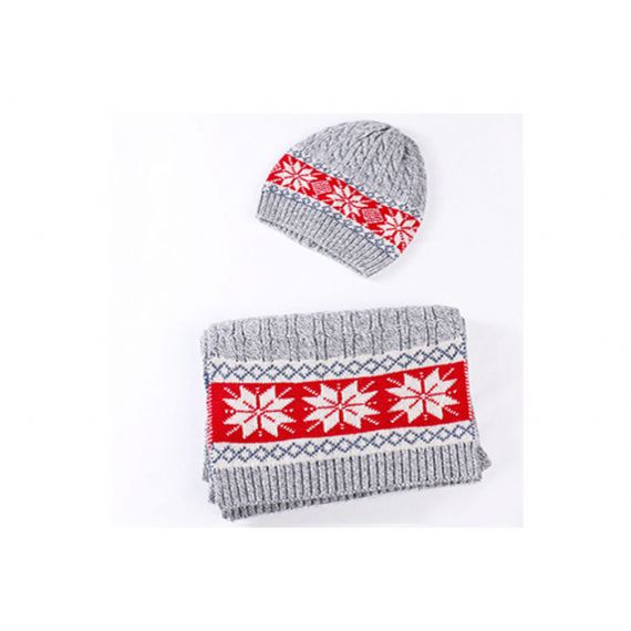 Conjunto de gorro/lenço e luvas de acessórios de inverno quente de férias folha bonito - 11193677