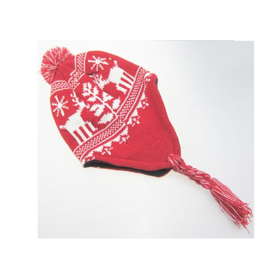 Conjunto de presente de luvas com cachecol quente, acessórios de inverno para crianças, padrão de renas de elfo vermelho - 11193680