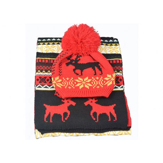 Conjunto de lenços de acrílico com tema de Natal quente de inverno acessórios personalizados para adultos - 11193681