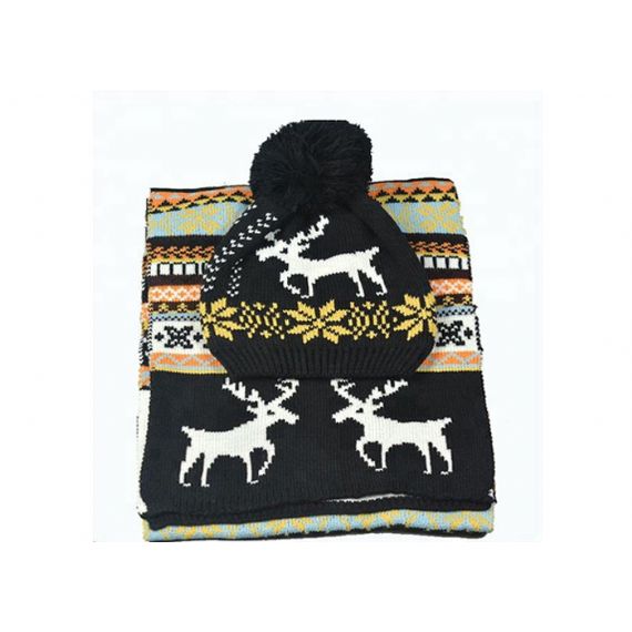 Conjunto de lenços de acrílico com tema de Natal quente de inverno acessórios personalizados para adultos - 11193681