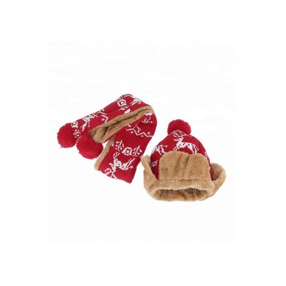 Conjunto de lenço e luvas de gorro infantil novidade, conjunto de gorro e cachecol macio quente - 11193683