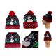 Gorro de Natal em acrílico e algodão calibre 7 homens padrão bonecos de neve com luz LED - 12216412
