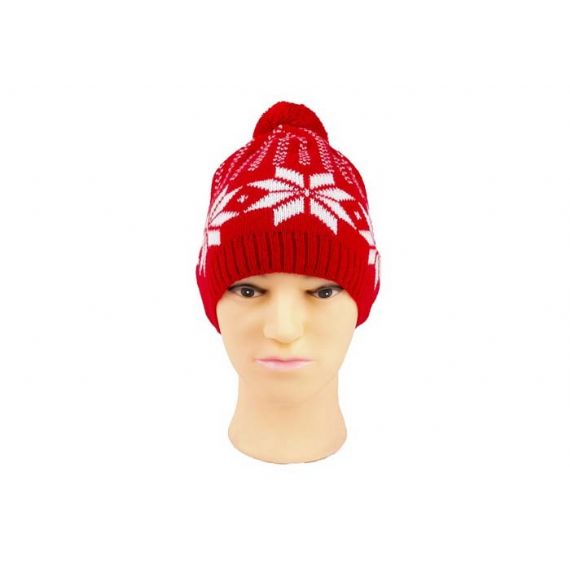 Conjunto de acessórios de inverno de acrílico puro calibre 12 quente vermelho de natal e cachecol - 12232378