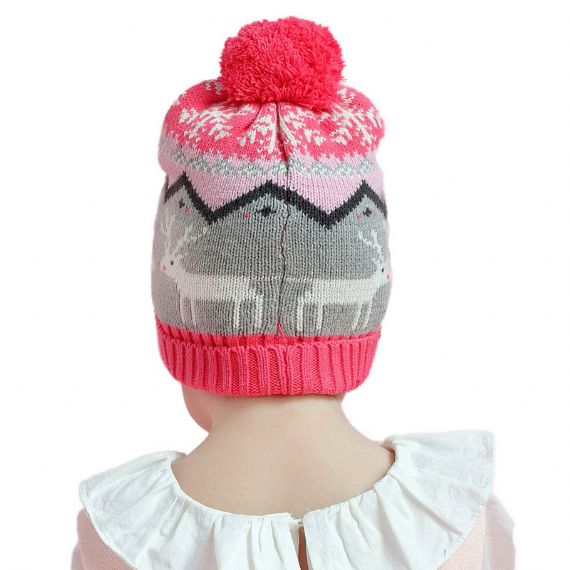 Jacquard Cartoon Warm Winter Accessories Knit Christmas Beanie Lindo para bebé - 11193666