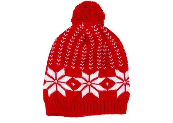Acrílico puro Calibre 12 Accesorios cálidos de invierno Conjunto de gorro y bufanda de Navidad rojos - 12232378