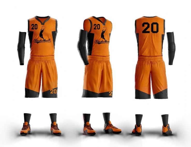 Orange Basketball Jersey Design 2020 Sublimation - BA02