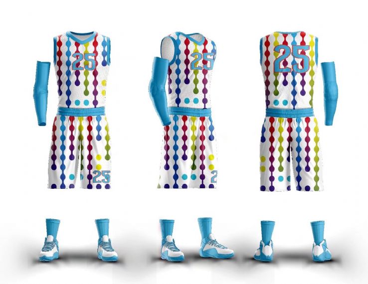 Dotted Lines Basketball Sublimation Jersey Design - BA08