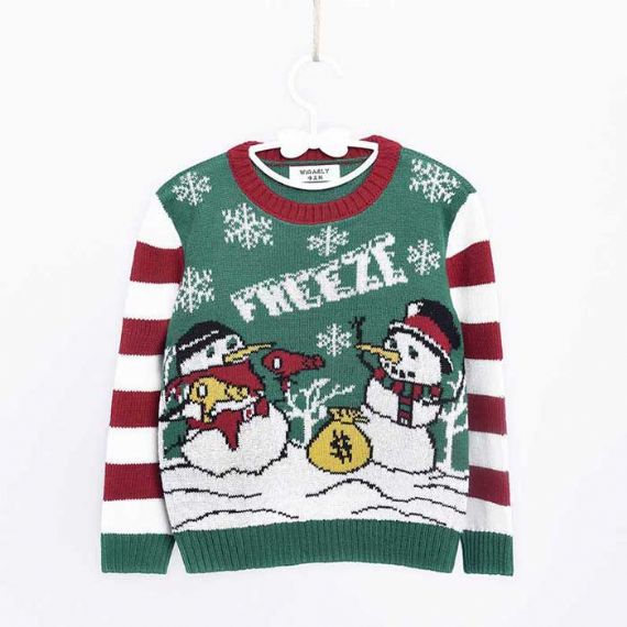 Funny Freeze Snowman Kids Christmas Sweater - XK11