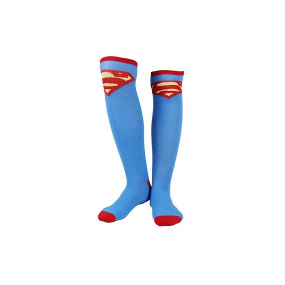 Meias esportivas de cano alto com logotipo personalizado Superman azul - 12205634