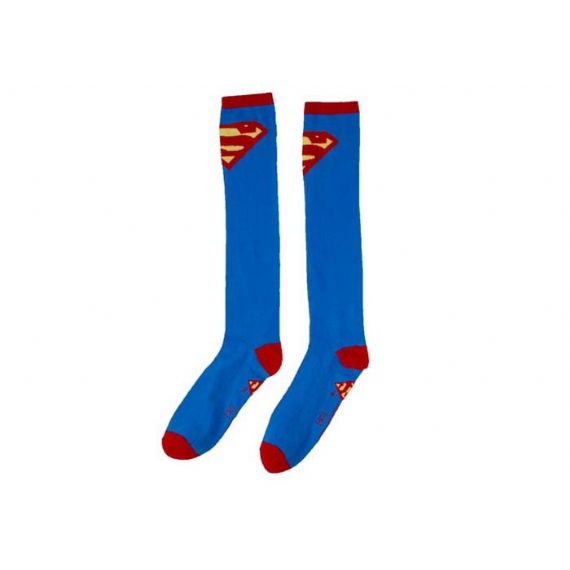 Meias esportivas de cano alto com logotipo personalizado Superman azul - 12205634
