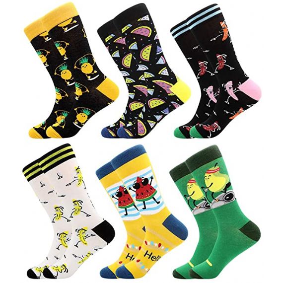 Meias sintéticas com estampas de frutas divertidas - HNSS4