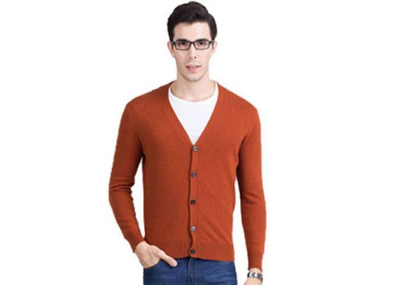 V Neck Cashmere Cardigan Sweater , Cashmere Cardigan Mens Customized Logo - 11272365