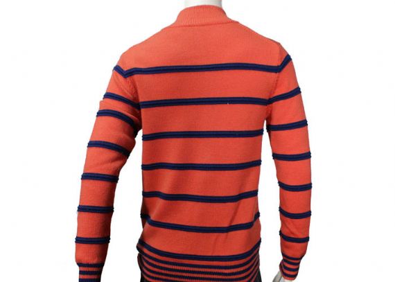 Zipper Cardigan Sweaters Cute Orange Mens Striped Sweater Medium Cardigan - 11999716
