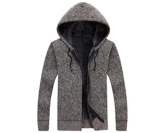 ISO M L XL V Neck Cardigan Zipper Mens Knit Sweater - 13245159