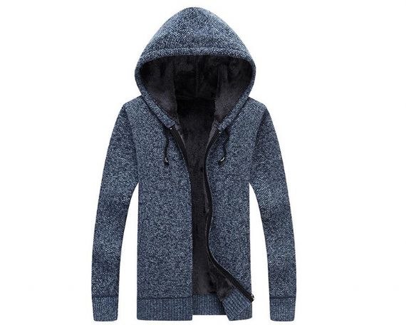 ISO M L XL V Neck Cardigan Zipper Mens Knit Sweater - 13245159