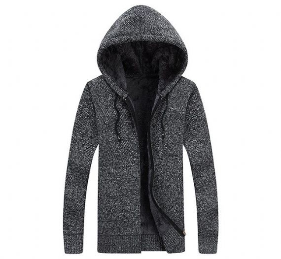 ISO M L XL V Neck Cardigan Zipper Mens Knit Sweater - 13245159