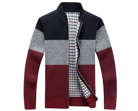 OEM Long Sleeve Cardigan Zipper Cozy Knit Sweater - 13245878