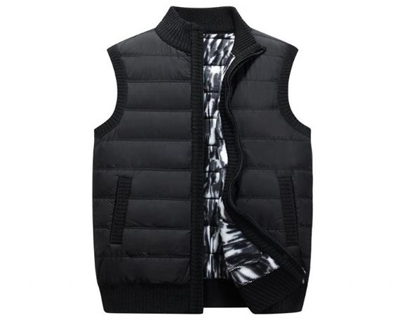 OEM Mandarin Collar Knitted Sleeveless Cardigan Vest - 13246299