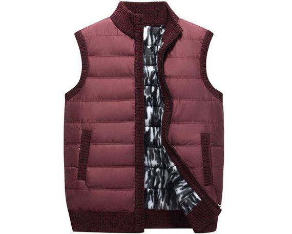 OEM Mandarin Collar Knitted Sleeveless Cardigan Vest - 13246299