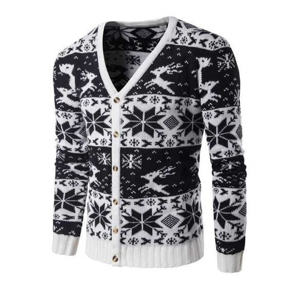 V Neck Mens Christmas Cardigan Sweaters Supplier - 11179938