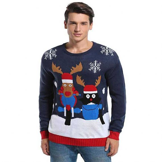 Reindeer Racing Funny Christmas Jumper Men - 11179942