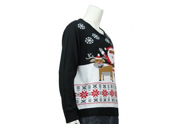 Mens Santa And Reindeer Christmas Sweater - 11656296