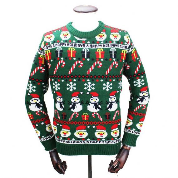Cute Santa Skating Holiday Sweater - 11660868