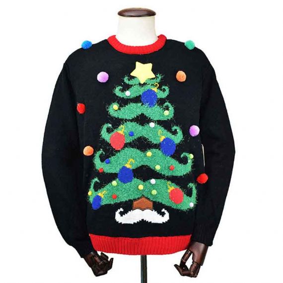 Santa Beard Led Light Up Christmas Sweater In Acrylic With 10 Lights - 11667758