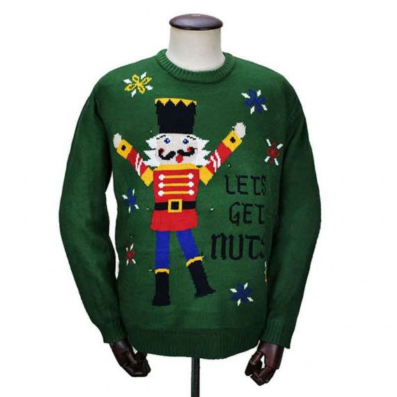 Santa Beard Led Light Up Christmas Sweater In Acrylic With 10 Lights - 11667758