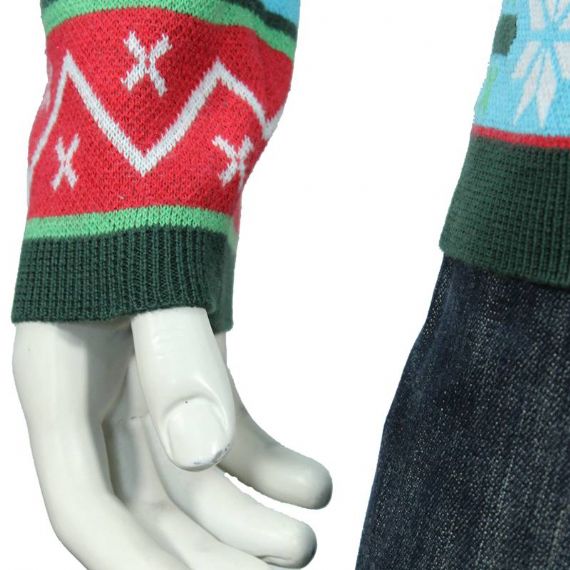 Factory Cotton Acrylic Knitted Snowman Riding Xmas Cardigan Mens - 12126429