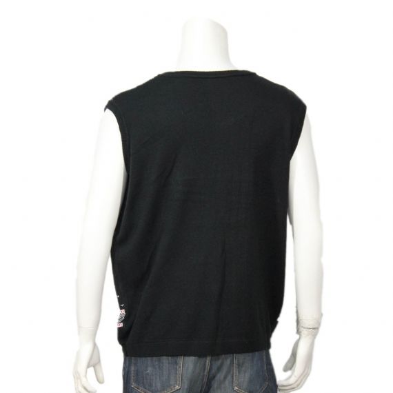 Custom Novelty Fireplace Knitted Xmas Sleeveless Vest - 12128010