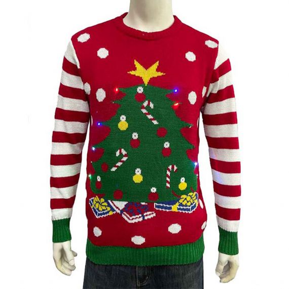 LED Christmas Sweater Powered by Lithium Battery - XM44