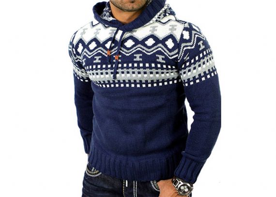 Elegant Jacquard Funny Xmas Sweaters , Tacky Christmas Clothes Hoodie For Men - 11153754
