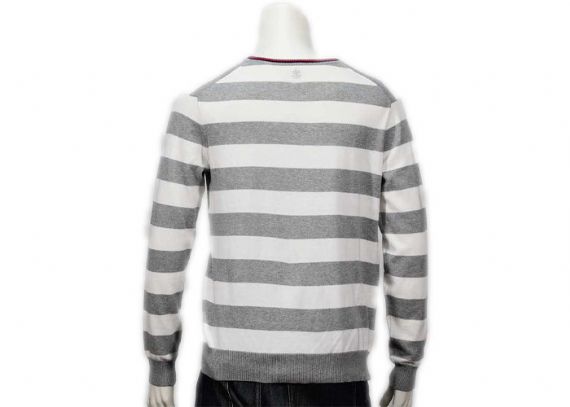 Mens Spring Intarsia Knitting Patterns V Neck Soft Yarn Striped Pullover Sweater - 11988057