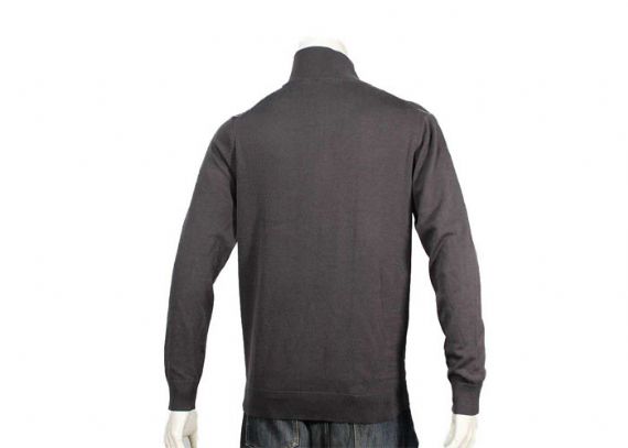 Classic Intasia Pattern High Neck Knitted Pullover Sweater With Zipper - 11989635