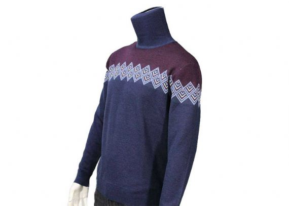 Jacquard High Neck Turtleneck Mens Knit Sweater Pullover In Winter Season - 11999200