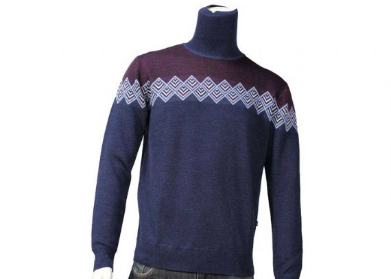 Jacquard High Neck Turtleneck Mens Knit Sweater Pullover In Winter Season - 11999200