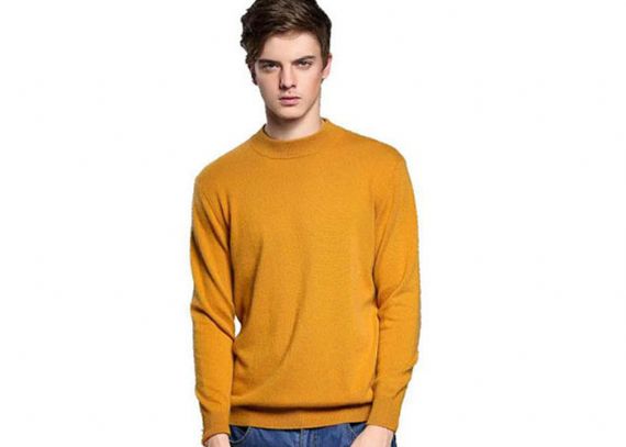 Fancy Winter Cashmere Sweater Men , Black Cashmere Sweater Tight 12 Gauge - 11272373