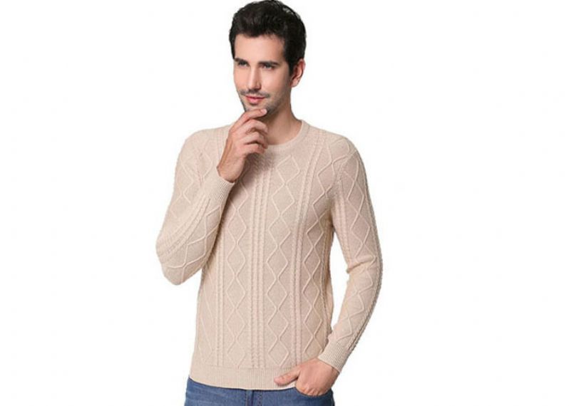 Rhombus Pattern Pure Cashmere Sweaters Computer Knitted Technics For Adults - 11272410