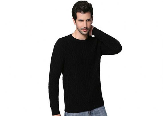 Rhombus Pattern Pure Cashmere Sweaters Computer Knitted Technics For Adults - 11272410