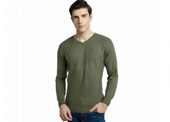 Casual S - 2XL Size Black V Neck Cable Knitted Jumper Sweater Mens For Spring - 11611502