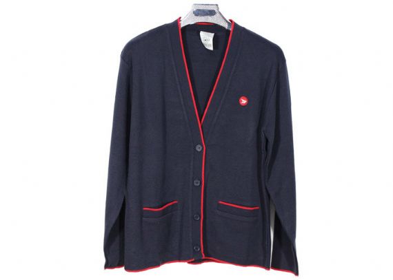 Mens Knitted Navy Blue Cardigans With Button , Long Sleeve Spring Knitwear - 11997661