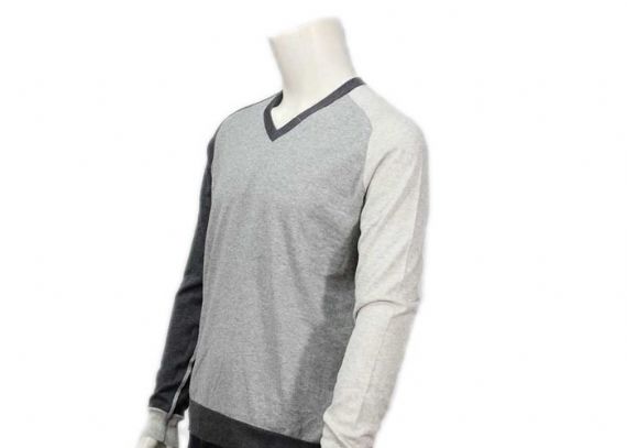 Mens Thin And Light V Neck Knitted Splicing Jumper For Spring And Autumn - 11999059