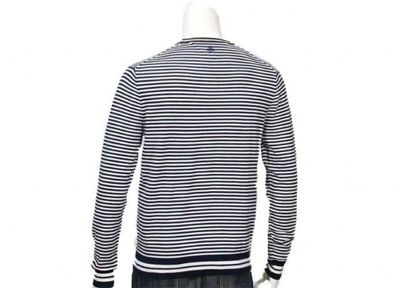 Striped Jumper Modern Mens Knit Sweater Winter Cotton Long Sleeve In Grey - 11999491