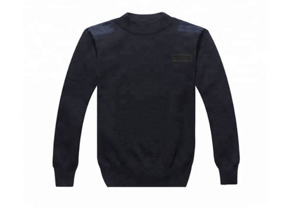 Thick Mercerized Cotton Round Neck Military Commando Sweater - 11272305