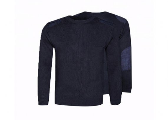 Navy Blue Security Military Uniform Sweater Pullover In Wool And Polyester Material - 11272308