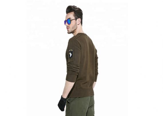 British Style Military Uniform Sweater V Neck Knitted Comfortable For Touch Skin - 11272328