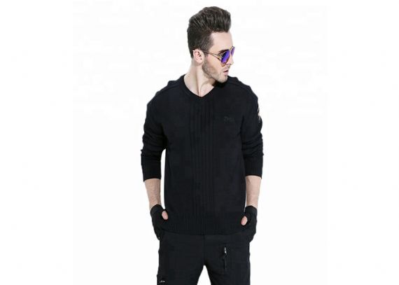 British Style Military Uniform Sweater V Neck Knitted Comfortable For Touch Skin - 11272328