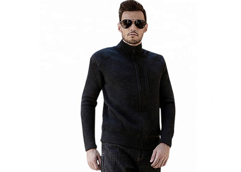 Zip Up High Neck Autumn Winter S - XXXL Plus Size Military Uniform Sweater - 11272343