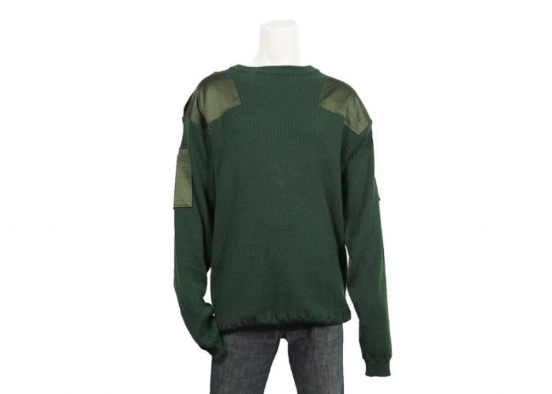 Oliver Green Wool Round Neck Military Uniform Sweater - 12316627